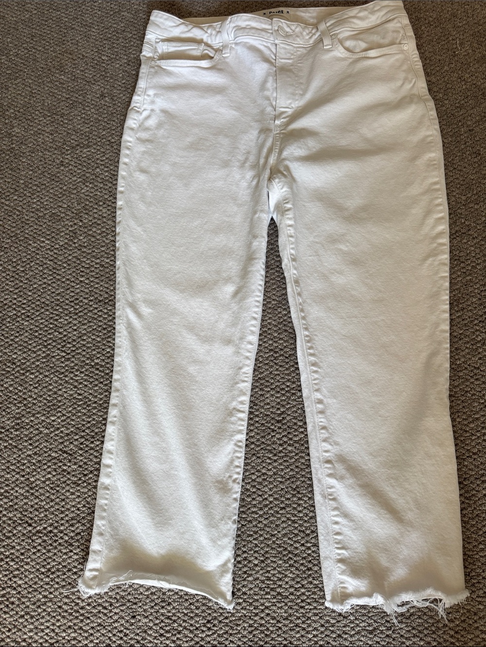 PAIGE White Straight-Leg Jeans